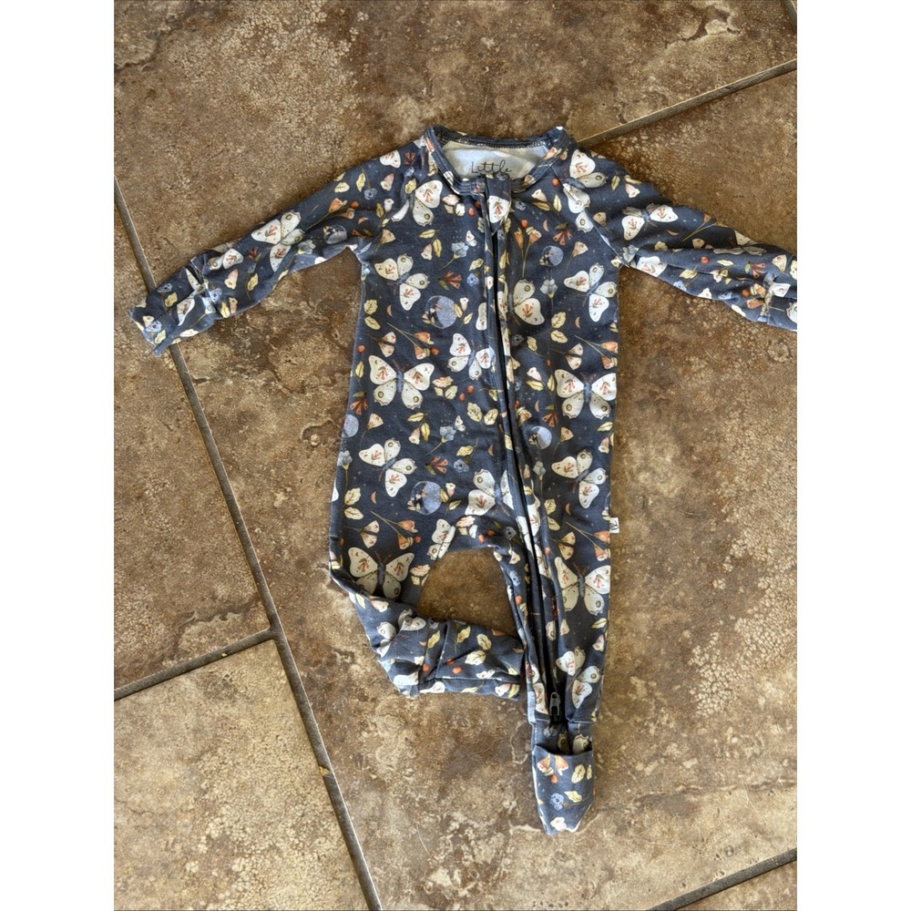 Little Haven Baby Girls Newborn Butterfly Bamboo Footie Sleeper Pajamas VGC 0-3